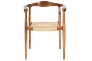 CHAISE bois de manguier ROTIN 59X55X78 MARRON – Image 3