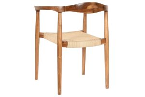 Alternative view of CHAISE bois de manguier ROTIN 59X55X78 MARRON