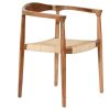 CHAISE bois de manguier ROTIN 59X55X78 MARRON