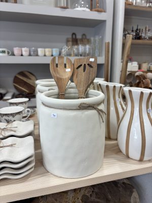 Alternative view of Pots à ustensiles céramique beige