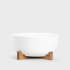 Plat en céramique avec support en acacia 28x14cm