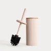 Brosse WC beige et bois