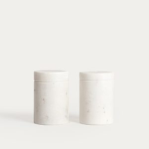 Ensemble d’assaisonnement en marbre blanc