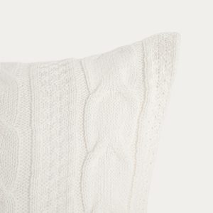 Coussin blanc doux, tissage molletonné | 45 × 45 cm