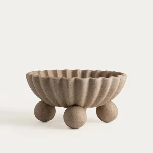 Plateau décoratif rond sur pied, 20 × 19 cm