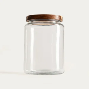 Bocal en verre et bois, 4 L