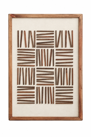 TABLEAU BOIS RECYCLÉ PIN 42X4X62 3D BLANC