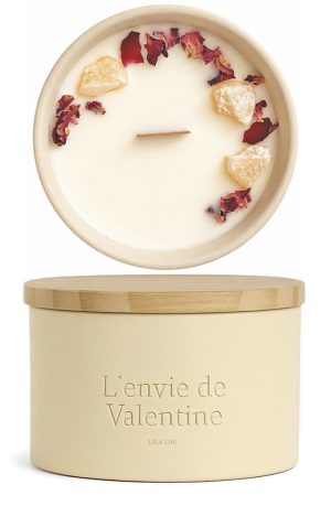 375g Bougie parfumée avec boite en céramique-LILA LOU