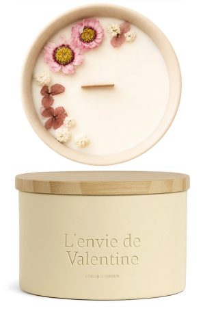 375g Bougie parfumée avec boite en céramique- COEUR AMOUR