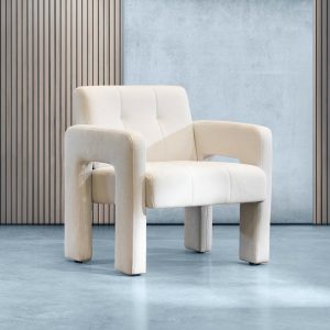Fauteuil écru 68 × 74 × 72 cm