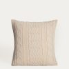Coussin beige doux, tissage molletonné | 45 × 45 cm