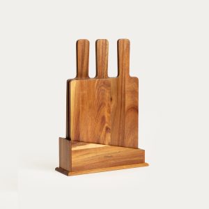 Ensemble de planches à découper en acacia  avec poignées | 3 pièces