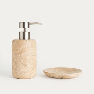 Distributeur | en marbre beige | 7,5 x 16,8 cm