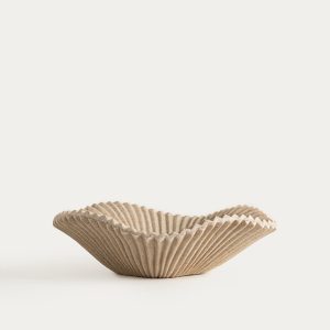 Plateau décoratif  | beige ondulé | 23,7 x 7 cm