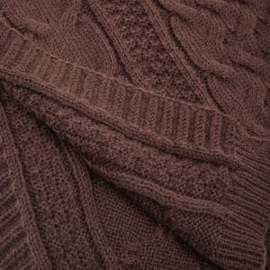 Alternative view of PLAID  chocolat  doux avec une texture tricotée | 130x170 cm |